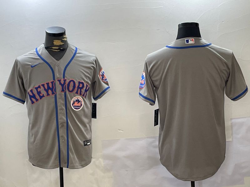 Men New York Mets Blank Grey Game 2024 Nike MLB Jersey style 8